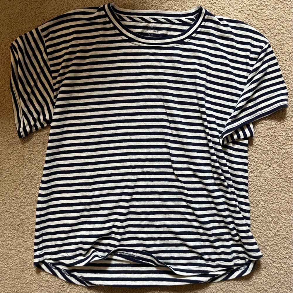 J. Crew linen blend striped tee size XL
